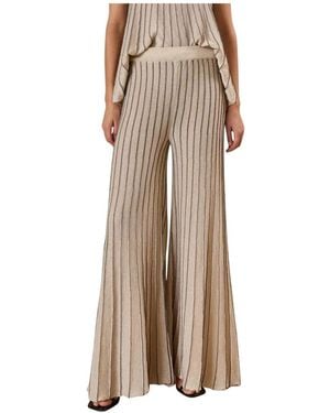 Souvenir Clubbing Gouden Palazzo Broek Met Lurex Draad - Naturel