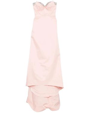 McQueen Roze Strapless Versierde Gelaagde Rok