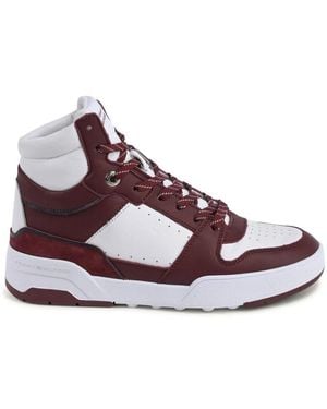 Tommy Hilfiger Lila Leder-Sneakers Mit Detailreichem Design