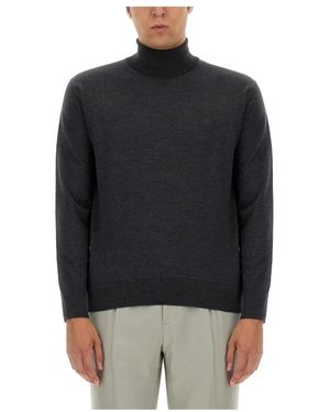 Etro Truien & Vesten ,Grijs ,T-Neck Trui - Zwart