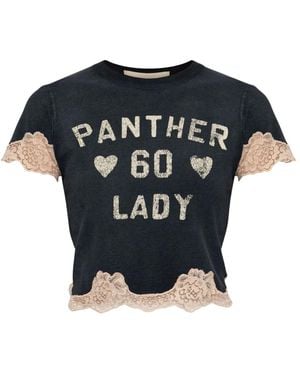 Valentino Tops ,Zwart ,Katoen Kroplop Met Kanten Rand