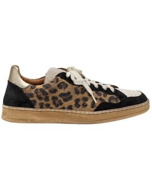 Elia Maurizi Leopard Print Sneaker Mit Schafswolle - Braun