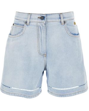 MSGM Denim Shorts - Azul