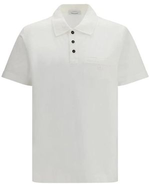 Ferragamo Tops ,Wit ,Katoen Klassiek Poloshirt Met Korte Mouwen Van Katoen