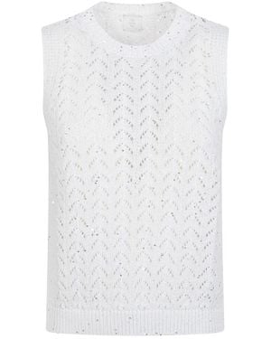 Eleventy Sleeveless Knitwear - White