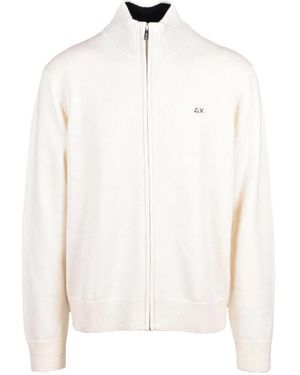 Sun 68 Reißverschluss-Strickjacke - Weiß