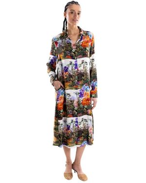 5 PROGRESS Langes Hemdkleid - Rot
