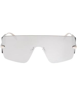 McQueen Accessoires ,Grijs ,Zilveren Shield Zonnebril - Wit