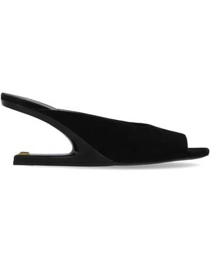 Balmain Schoenen ,Zwart ,Leer Suede Wedge Mules