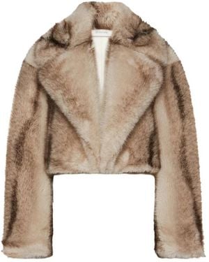 Sportmax Jassen ,Polyester Quantum Faux Fur Jacket - Naturel