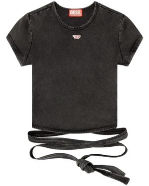 DIESEL Tops ,Grijs ,T-Shirt - Zwart