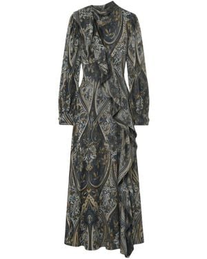 Ulla Johnson Kleedjes ,Blauw ,Sabrina Zijden Maxidress - Grijs