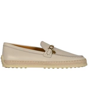 Tod's Schoenen ,Leer Gomma Rafia 92K Fibbietta Medaglia - Naturel
