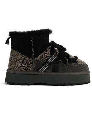 EMU Schoenen ,Bruin ,Leer Blurred Micro Patchwork Leo - Zwart