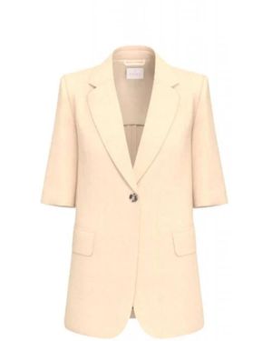 Marella Jassen ,Leer Gorizia Blazer - Naturel