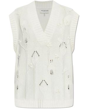 Munthe V-Neck Knitwear - Blanco