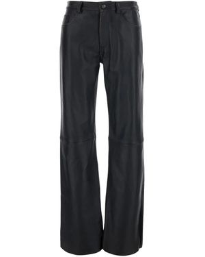 Grifoni Leather Trousers - Blu
