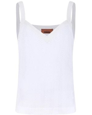 Missoni Ribbed Knit Tank Top - Wit