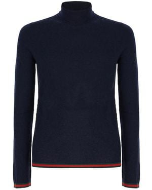 Gucci Feiner, Weicher Kaschmir-Rollkragenpullover - Blau