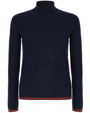 Gucci Fijne Zachte Kasjmier Coltrui - Blauw