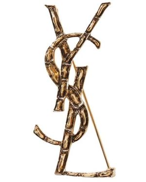 Saint Laurent Logo Brosche - Mettallic