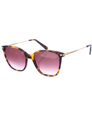 Longchamp Accessoires ,Bruin ,Vlinderstijl Zonnebril Met Acetaat Frame - Paars