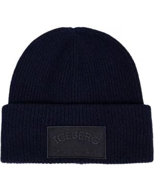 Iceberg Knitted Beanie - Blau