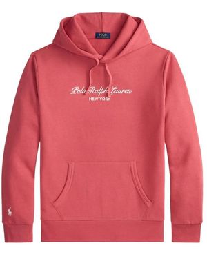 Ralph Lauren Hoodie Met Logoprint En Trekkoord - Rood