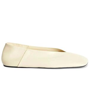 Jil Sander Schoenen ,Wit ,Leer Ballerina - Naturel