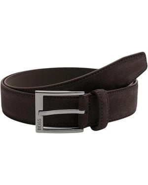 HUGO Accessoires ,Bruin ,Suède Cintura - Zwart