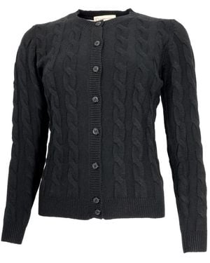Cashmere Company Cardigan slim fit intrecciato nero