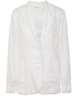 P.A.R.O.S.H. Leinenblazer mit fransendetail - Weiß