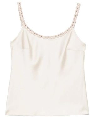 D.exterior Sleeveless Tops - White