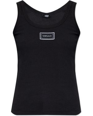 Versace Ribbed Sleeveless Top - Black