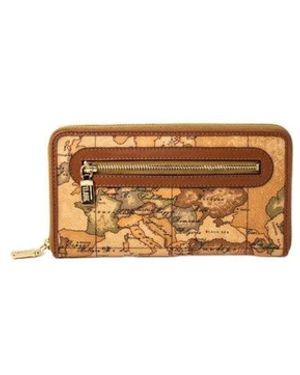 Alviero Martini 1A Classe Map Zip Around Wallet - Mettallic