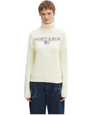Sporty & Rich Nautische Gebreide Trui - Wit