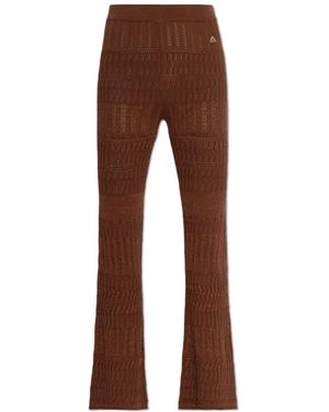 Akep Broeken ,Bruin ,Leer Openwork Rechte Pijpen Broek