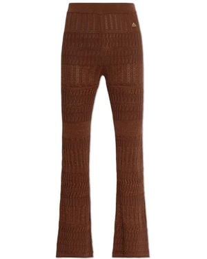 Akep Gerade Geschnittene Lochstickerei-Hose - Braun