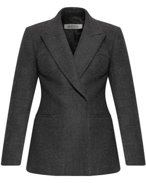 Rohe Wolblazer Met Enkele Split - Zwart