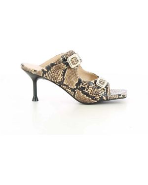 March23 Raquelle Heeled Mule - Mettallic