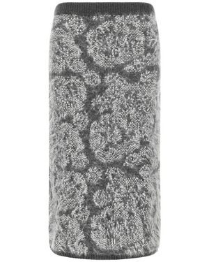 Nude Jacquard-Strick Midirock - Grau