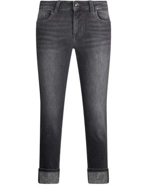 Liu Jo Donkergrijze Jeans Met Logopatch - Grijs