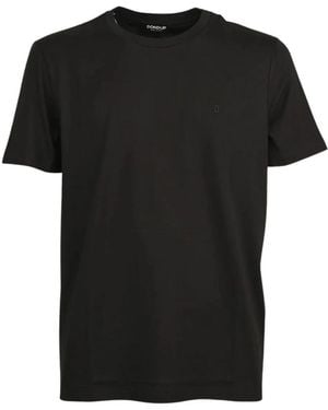 Dondup Tops ,Zwart ,Katoen Regular Crew-Neck T-Shirt