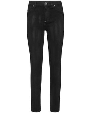 Philipp Plein High Waist Jegging - Zwart