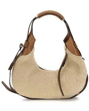 Moschino Sherpa Schultertasche - Natur