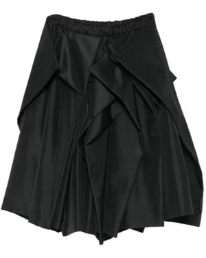 Comme des Garçons Plissierter Drapierter Midirock - Schwarz