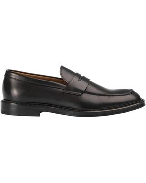 Doucal's Schoenen ,Bruin ,Leer Leren Penny Loafer - Zwart