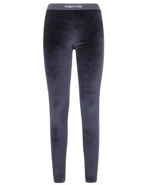 Tom Ford Stretch Lustrous Velour Signature Leggings - Blauw