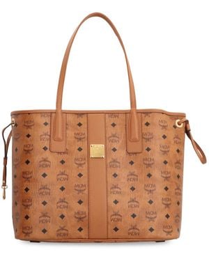 MCM Wendbare Coated Canvas Tote Mit Leder - Braun