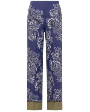 Etro Elegant Silk Trousers - Blue
